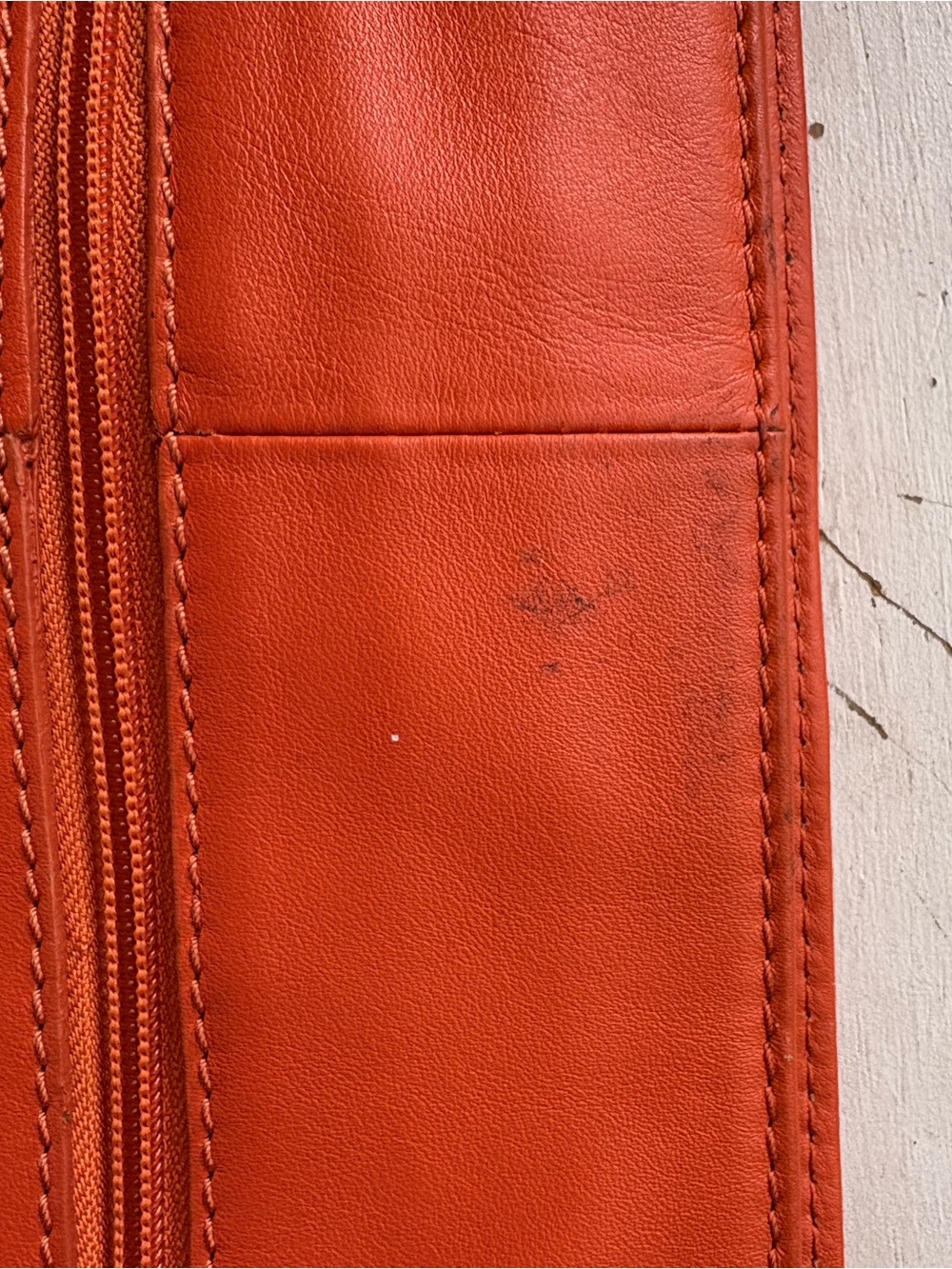 Vintage Sondra Roberts Vibrant Orange Leather Shoulder Bag Purse - Picture 6 of 6